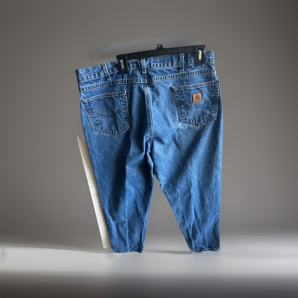 Carhartt Jeans Pants Mens 40x30 Blue Denim Work B17-DST Relaxed Fit Light Wash
